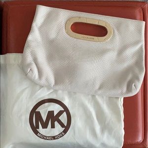 Michael Kors White/Gold clutch